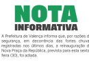 Nota informativa da Prefeitura de Valença
