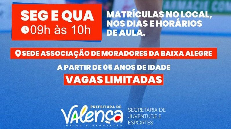 Inscrições para aulas de Ginástica Rítmica